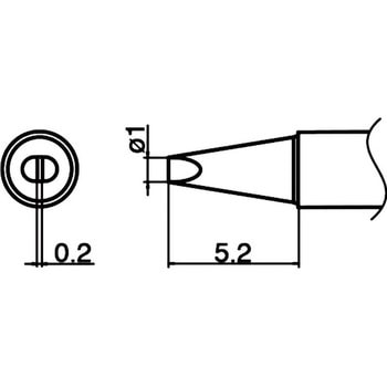 烙铁头（T35，兼容无铅焊锡，400℃）HAKKO白光T35-02KU